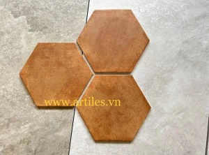 Gạch Lục Giác Màu Cam Đất