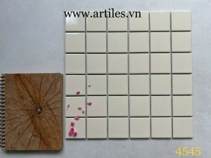 Gạch mosaic màu kem màu beige bóng ArtG4545