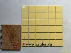 Gạch Mosaic màu vàng bóng ArtG128