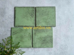 Gạch thẻ 150x150mm men mờ màu xanh lá 06M