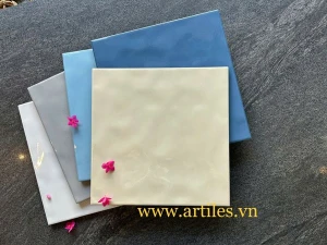 Gạch thẻ bóng lượn màu kem beige Art224