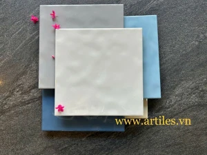 Gạch thẻ bóng lượn màu trắng Art221