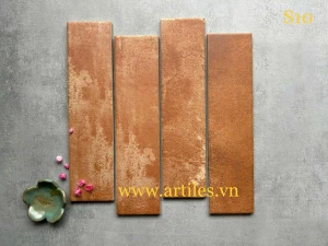 Gạch thẻ cam đậm mờ phẳng S10