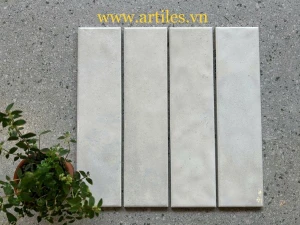 Gạch thẻ trắng bóng gợn hiệu ứng loang màu trắng ArtC00