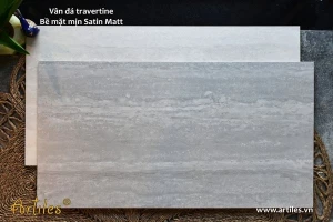 Gạch vân đá travertine 60x120cm màu xám