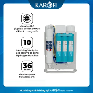 Máy lọc nước Karofi KAQ-U96 10 lõi Cao Cấp VÒI LED THÔNG MINH