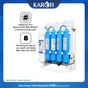 Máy lọc nước Karofi Slim S-s038 8 lõi không vỏ tủ