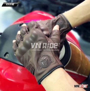 Găng tay moto da cụt ngón Antman Union (Đen/Nâu)