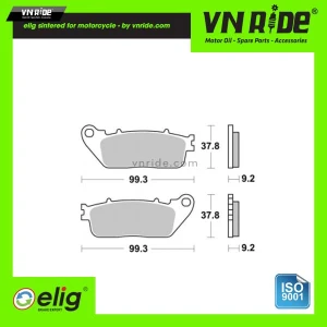 Má phanh (bố thắng) sau xe moto Elig Brake Pads (Sintered EM300)