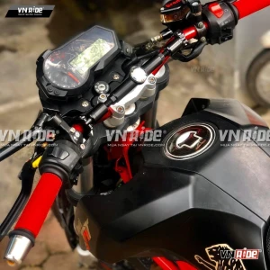 Thanh giằng ghi đông CNC tích hợp đồng hồ MOTOWOLF (màu Đen)