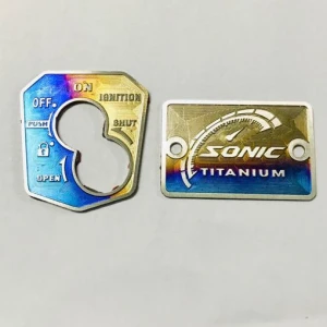 Bộ 2 tem Ổ Khóa + Nắp Dầu TiTan 3D gắn xe Sonic BẢO LONG RACING