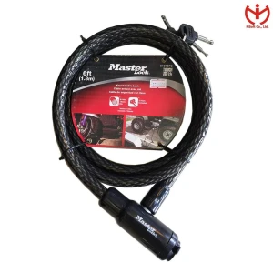 Khóa xe máy Master Lock 8157 DPS dây cáp thép dài 1.8m x 15mm đầu khóa chìa - MSOFT