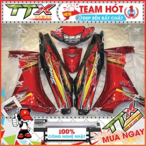 Tem rời sirius màu đỏ đen , Team chế sirius chữ r 110 dán xe màu đen đỏ siêu đẹp