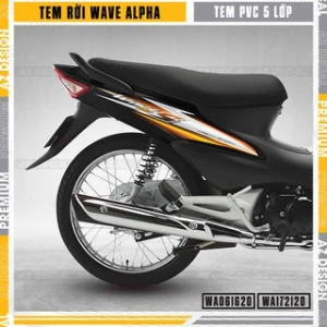 Tem Xe Wave A Chữ S100 Tặng Sticker | WA20 | Decal Rời Cao Cấp Dán Wave Alpha 100, 110 Đời 2006 - 2021