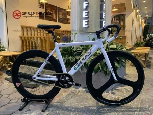 Xe đạp Fixed Gear Gray F10 màu trắng 3 đao vành sau 7cm