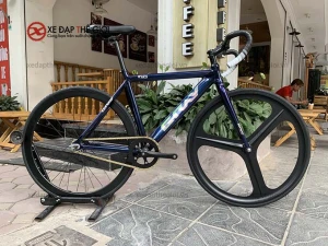 Xe đạp Fixed Gear Gray F10 màu xanh đổi màu 3 đao đen