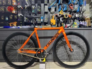 Xe đạp Fixed Gear Tsunami SNM100 màu cam vành nan