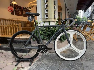 Xe đạp Fixed Gear Tsunami SNM100 màu Ghi Xám vành 3 đao