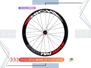 DECAL BÁNH XE - MICHE SWR FULL CARBON (1 BỘ 2 CHỮ MICHE 2 CHỮ SWR)