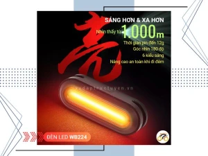 ĐÈN LED CỐT YÊN - WEST BIKING WB224 - GẮN CỐT YÊN - 360 ĐỘ - THẤY TỪ 1000m - 600mAh - SẠC USB