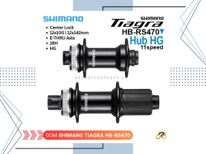 ĐÙM XE ĐẠP - HUB SHIMANO GRX RS470 - CỐI HG - TY BOOST E-THRU - CENTERLOCK - THẮNG ĐĨA - LÍP THẢ - 28L