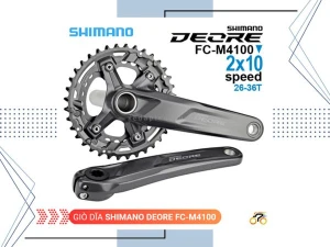 GIÒ DĨA XE ĐẠP MTB - SHIMANO DEORE FC M4100 - 26-36T - NHÔM (KHÔNG KÈM CỐT RỖNG)