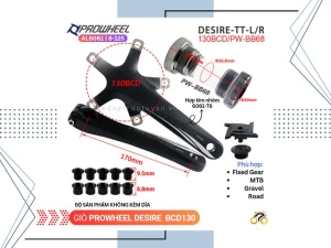 GIÒ KHÔNG DĨA - ROAD - PROWHEEL DESIRE - BCD 130 (KHÔNG KÈM TRỤC RỖNG)