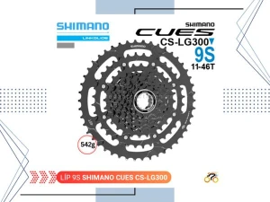 LÍP XE ĐẠP MTB - SHIMANO CUES LG300 / 11-46T - KIỂU THẢ HG (9 TỐC ĐỘ)