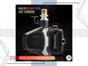 PEDAL CAN XE ĐẠP ROAD - BÀN ĐẠP RACEWORK R26 - ÁO CARBON - BẠC ĐẠN