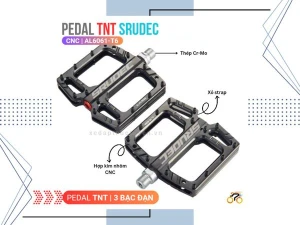 PEDAL XE ĐẠP - BÀN ĐẠP TNT SRUOEC CNC - 3 BẠC ĐẠN (GẮN ĐƯỢC STRAP)