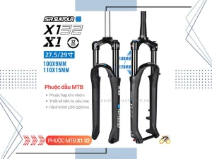PHUỘC XE ĐẠP MTB 29 - SUNTOUR X1 2024 - DẦU - KHÓA VAI - REBOUND - CỔ THẲNG - HÀNH TRÌNH 110mm - THẮNG ĐĨA