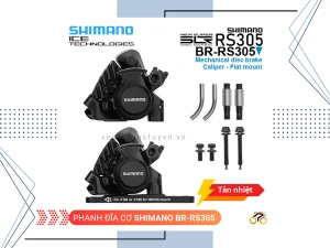 THẮNG ĐĨA CƠ XE ĐẠP - SHIMANO BR RS305 - FLAT MOUNT - TẢN NHIỆT (1 CẶP)