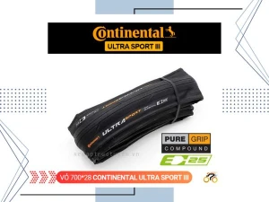 VỎ XE ĐẠP 700c - CONTINENTAL ULTRA SPORT III - CHỮ VÀNG (CÓ HỘP) - 700x28 (1 CÁI)