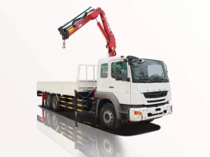 Xe Tải Fuso 3 Chân 12 Tấn Gắn Cẩu Ferrari 5 Tấn 4 Khúc