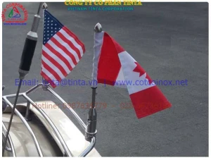 Cột cờ kim loại có lá cờ gắn thùng xe moto tất cả các dòng xe ...