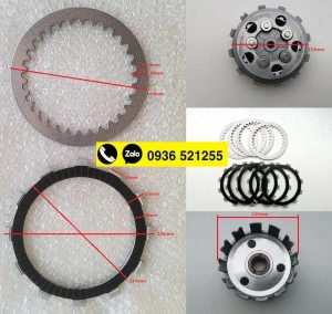 Full bộ côn nồi  ly hợp lá côn lá bố lá sắt lá thép Suzuki GZ150A EN150 GR150 GSX150 GS125 GN125 HJ125 RAIDER FX ...