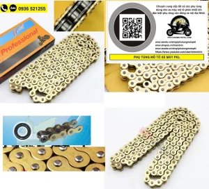 Sên xích 428, 520,525, 530 vàng có phốt cao su chất lượng cao và 520, 525 thường