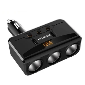 bộ chia tẩu sạc hyundai 3 cổng 2 usb cho ô tô