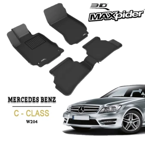 Thảm lót sàn Mercedes C Class W204 2008 - 2014 bằng khuôn đúc hãng 3D MAXpider KAGU - Đồ chơi xe hơi, phụ kiện ô tô, trang trí xe hơi