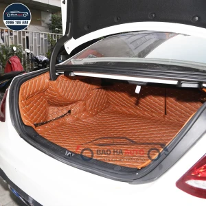 Thảm lót cốp ô tô da carbon 5D cao cấp cho xe Mercedes - Benz