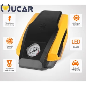 Máy Bơm Lốp Ô tô Mini 2 Xy Lanh-model ATJ 1166 (cơ)