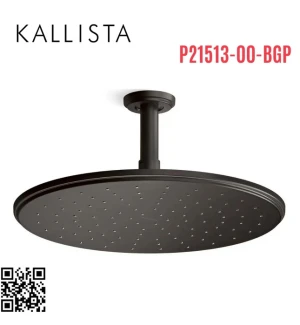 Bát sen tắm phun mưa tròn lớn màu đen Kallista P21513-00-BGP