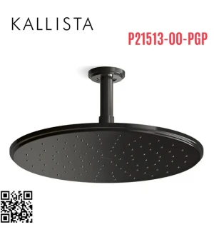 Bát sen tắm phun mưa tròn lớn màu đen Kallista P21513-00-PGP