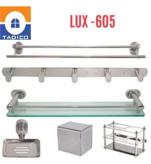 Bộ phụ kiện phòng tắm 6 món chân elip Tadico Lux-605 SUS304