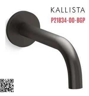 Vòi xả bồn tắm gắn tường màu đen Kallista P21834-00-BGP