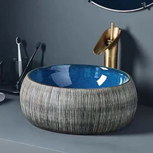 Lavabo gốm mỹ thuật LS02