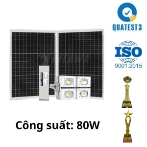 80W Đèn Pha COB Năng Lượng Mặt Trời 80W KITAWA - CT.DP02.80