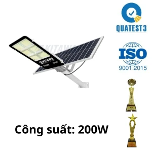 Đèn Đường Năng Lượng Mặt Trời KITAWA Vỏ Nhôm 200W BC1200