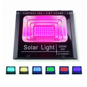 Đèn pha năng lượng mặt trời RGB soi cây (200W)