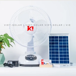 Quạt bàn JD 118L năng lượng mặt trời - nghe nhạc bluetooth